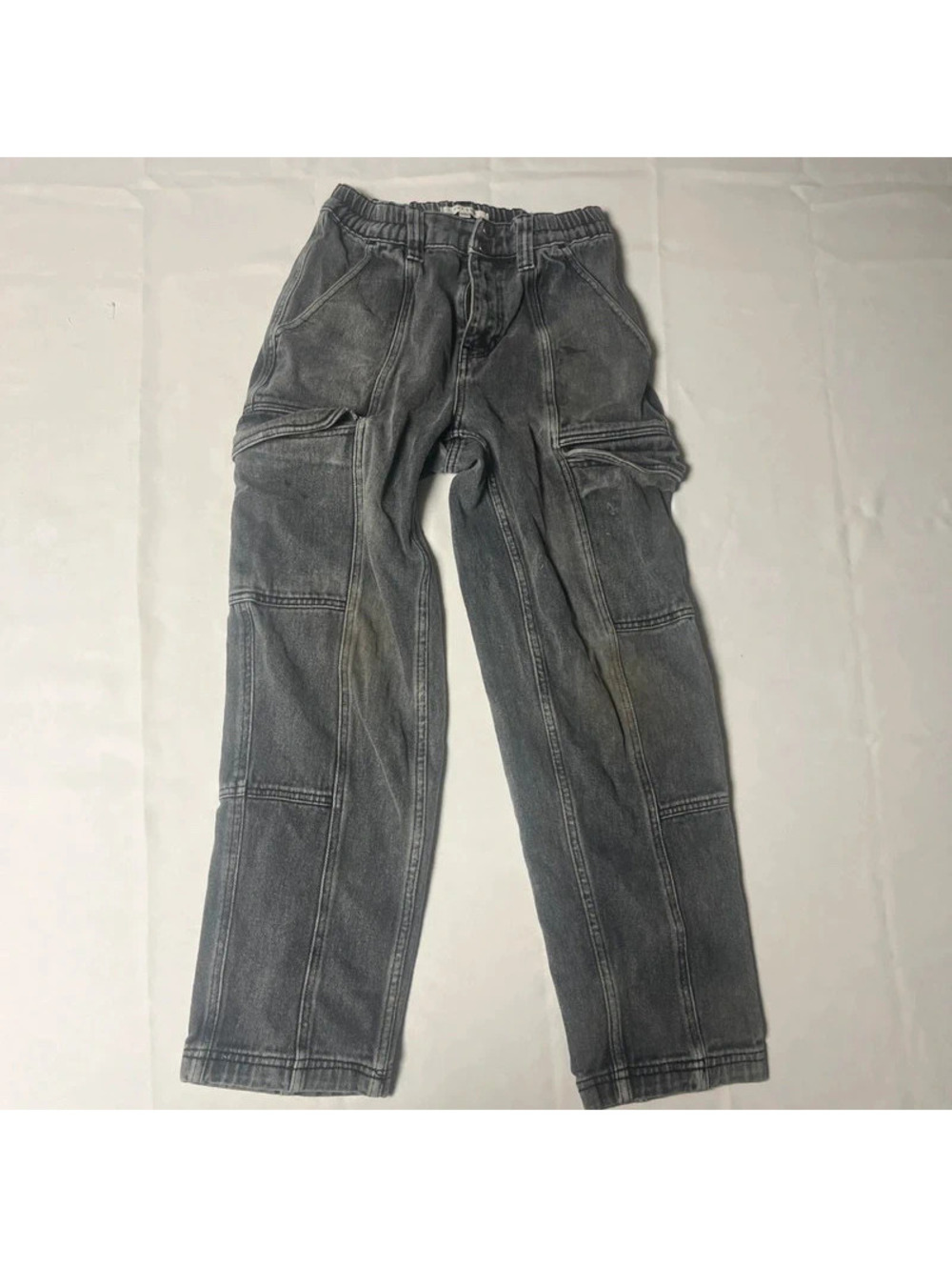 Pacsun Wide Leg Big Pockets Jeans women's Size Small Black Distressed High Rise
